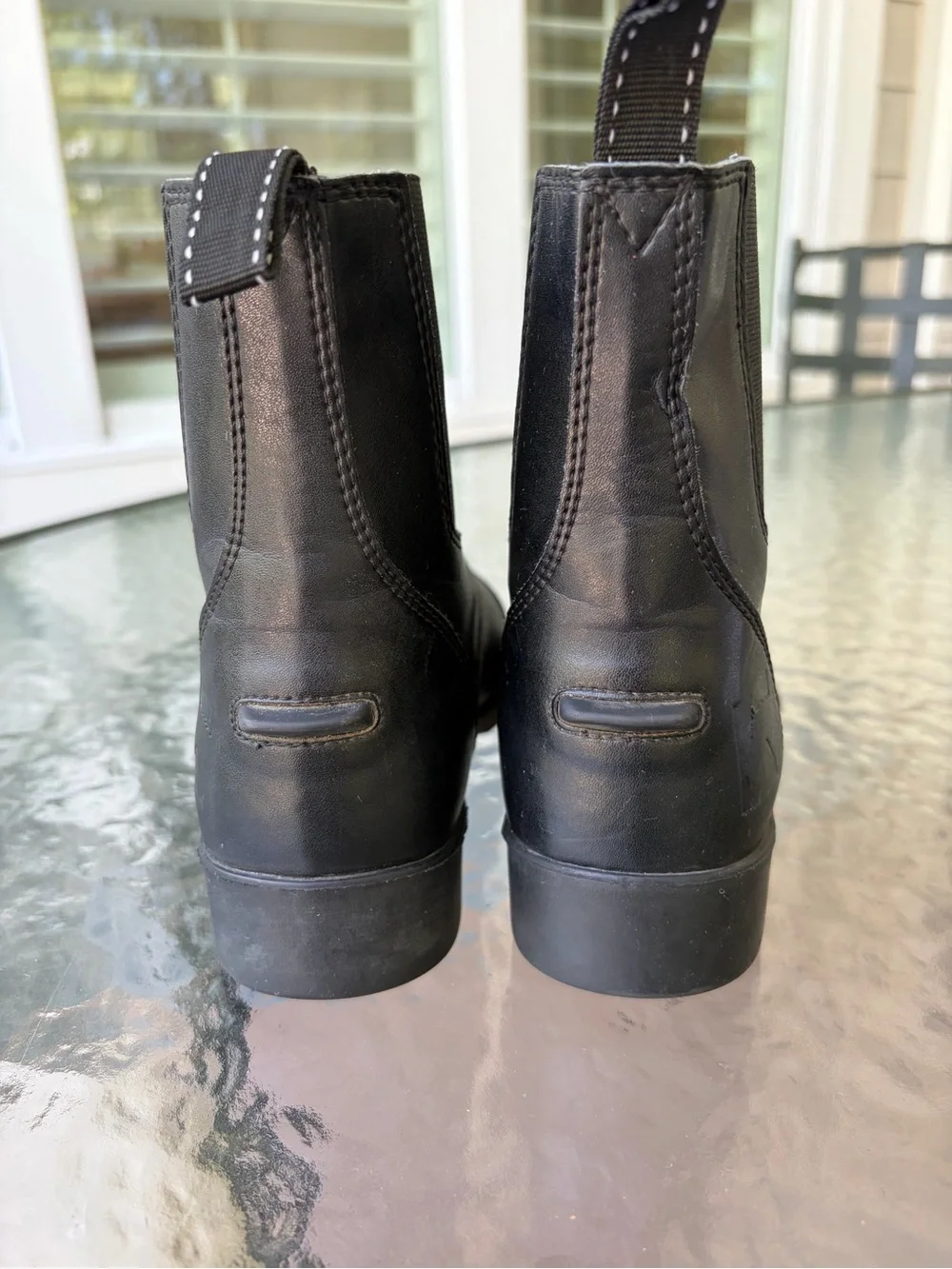 RIDING Sport BY DOVER SADDLERY Black Zipped Front leather Boots SIZE 6 Preowned